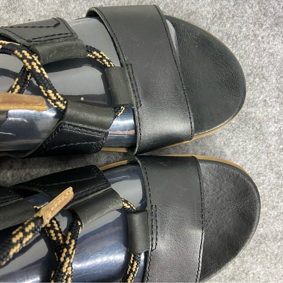 Sorel Torpeda Lace II Sandal Black Buttery Soft Leather Women's Size 8.5 - Picture 6 of 12